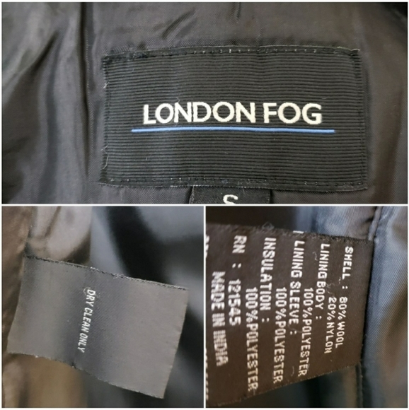 London Fog Wool Blend Coat Size Small Black - Picture 4 of 8